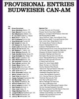 Entry List - Can-Am Mosport II 1985