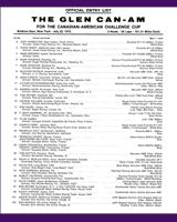 Entry List - Can-Am Watkins Glen 1973