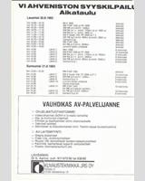 Schedule of Events - International Ahvenisto [Gr.5 2.0] 1983