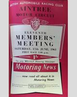 Programme Cover - BARC Aintree [Handicap Closed] 1961