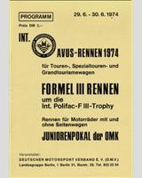 Programme Cover - DARM Avus [GT2.0/T1.6] 1974