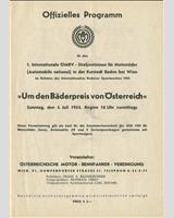 Schedule of Events - Baden 1954