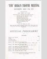 Schedule of Events - Boreham National - Handicap 1952