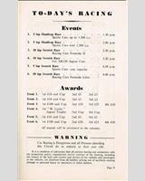 Schedule of Events - Boreham National - Sports 1952