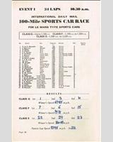 Entry List - Boreham International  - Sports under 2000 cc 1952