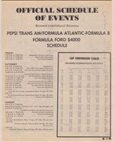 Schedule of Events - Trans-Am Brainerd 1975