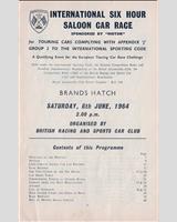 Schedule of Events - 6 h Brands Hatch 1964