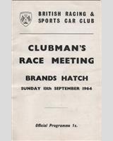 Programme Cover - BRSCC Clubman Brands Hatch [SR] 1964