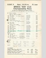 Entry List - BRSCC '500' Club Championship Race Brands Hatch 1969