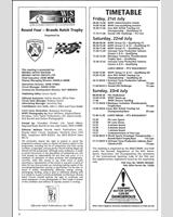 Schedule of Events - World Sports Prototype Championship Brands Hatch 1989
