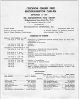 Schedule of Events - Can-Am Bridgehampton 1967