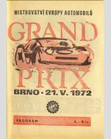 Programme Cover - Grand Prix Brno - Division 1 1972