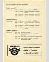 Schedule of Events - Grand Prix Brno 1977