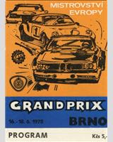 Programme Cover - Grand Prix Brno 1978