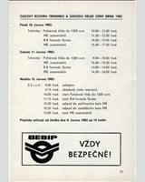 Schedule of Events - Grand Prix Brno 1983