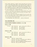 Schedule of Events - Grand Prix Brno 1986