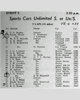 Entry List - WJC Charterhall [Sports] 1954