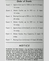 Schedule of Events - WJC Charterhall [Racing] 1954