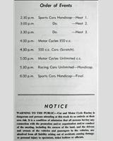 Schedule of Events - WJC Charterhall [Racing Handicap] 1955