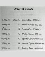 Schedule of Events - WJC Charterhall [Racing] 1956