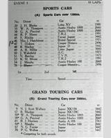 Entry List - WJC Charterhall [S+1.3/GT+2.0] 1960