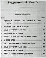 Schedule of Events - BMRC Charterhall [BMRC Trophy Handicap] 1961