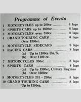 Schedule of Events - WJC Charterhall [GT1.3] 1962