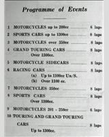 Schedule of Events - WJC Charterhall [GT+1.3] 1964