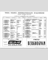 Entry List - Trophée d'Auvergne 1958