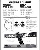 Schedule of Events - SCCA Regional Cotati [AP+BP+AS] 1968