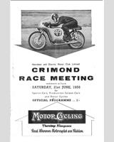Programme Cover - ADMC Crimond [Production Handicap] 1958