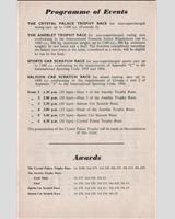 Schedule of Events - National Open Crystal Palace [S1.1] 1960