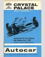 Programme Cover - Crystal Palace Trophy Race for Sports Cars over 1150 cc 1963