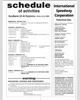 Schedule of Events - Daytona 24 Hours 1991