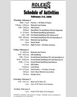 Schedule of Events - Daytona 24 Hours 2000