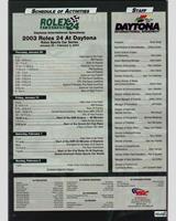 Schedule of Events - Daytona 24 Hours 2003