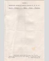 Entry List - ICNSCC Deer Park - Modified Classes F, G & H 1957