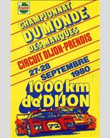 Programme Cover - Dijon 1000 Kilometres 1980