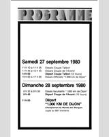 Schedule of Events - Dijon 1000 Kilometres 1980