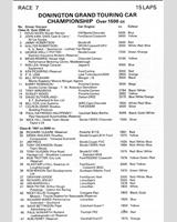 Entry List - MN GT Donington 1979