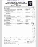 Entry List - MN GT Donington 1981