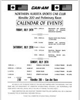 Schedule of Events - Can-Am Edmonton 1970