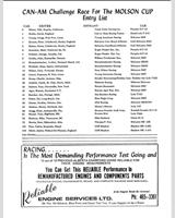 Entry List - Can-Am Edmonton 1972