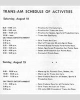 Schedule of Events - Trans-Am Edmonton 1973