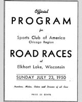 Programme Cover - Preliminary Elkhart Lake [Novice 1.5] 1950