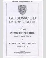 Programme Cover - BARC Goodwood National - Handicap Race E 1951