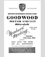 Programme Cover - BARC Goodwood [Handicap C] 1959