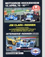 Programme Cover - Interserie Hockenheim Jim Clark 1975