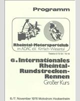 Programme Cover - Rheintal Hockenheim 1976