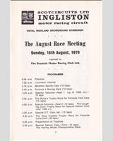 Schedule of Events - SMRC Ingliston [Special GT] 1970